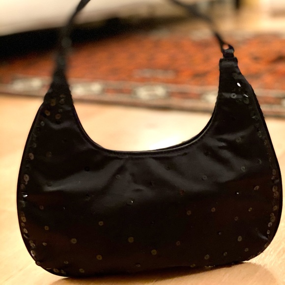 Prom, Special Occasion small purse, Ann Taylor, satin, sequins, snap closure - Picture 6 of 10